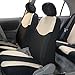 FH Group FH-FB056114 Modern Flat Cloth Car Seat Covers, Beige/Black Color