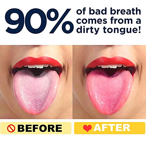 Tongue Scrapers for Adults. Stainless Steel Tounge Scraper Cleaner Surgical Grade, 100% BPA Free. The best Tongue Cleaner Ever! Cure Bad Breath (3 PACK) - Thumbnail 6