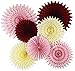 Burgundy Pink Birthday Party Decorations/Fall Bridal Shower Decorations/Valentines Day Decor/7pcs Burgundy Cream Pink Pinwheels Tissue Paper Fans Fall Bachelorette Party Decorations/Burgundy Wedding