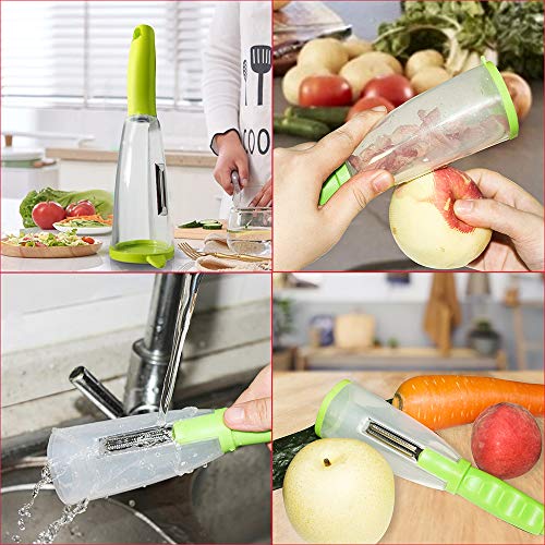 Yowming Vegetable Peeler with Container,Storage Peeler with Trash Can Fruit and Vegetable Slicer