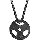 AILUOR Men Women's Dumbbell Pendant Necklace Stainless Steel Couples Barbell Pendant Fitness Gym Sports Dumbbell Weight Lifters Barbell Chain Jewelry