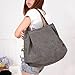 Zhmths Canvas Tote Bags for Women, Shoulder Bag Casual Big Shopping Bags Handbag Work Travel Bags for Women Girls Ladies - Grey