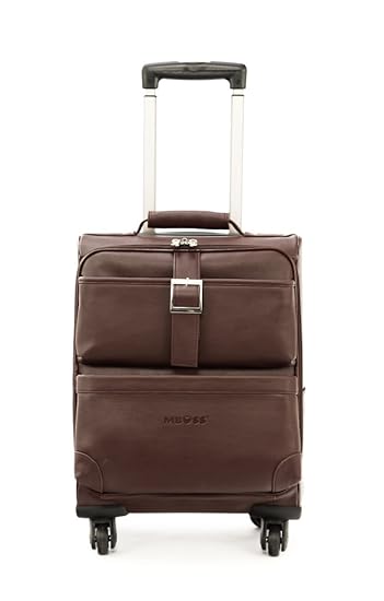 MBOSS Faux Leather 4 wheel 29 L Trolley Bag with Free Sleeve