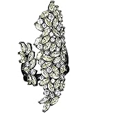 OIDIMS Yellow Rhinestone Cocktail Statement Ring for Women Unique Adjustable Gothic Crystal Costume Rings Party Prom Fashion Cubic Zirconia Open Cool Wedding Banquet Band Comfort Fit Jewelry