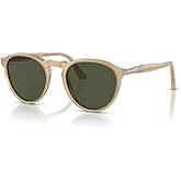 Persol PO3286S Round Sunglasses for Men for Women | In Champagne, Havana &amp; Transparent Grey. Polarized options available. Bonus kit: spray, cloth, screwdriver &amp; mirror.