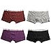 JARLIF Mens Boxer Briefs - 4 Pure Color Pack Soft Cotton Underwear