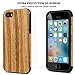TENDLIN Compatible with iPhone 5S Case/iPhone SE 2016 Case (1st Gen) Wood Grain Outside Soft TPU Silicone Hybrid Slim Case Designed for iPhone 5 / 5S / SE (1st Gen 2016) - Santos Rose Wood