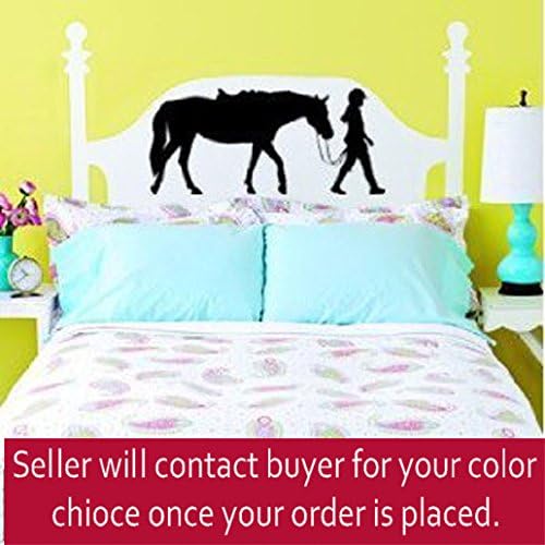Vinyl wall decal horse-Horse and rider sticker-28 X 13 inches-by aluckyhorseshoe