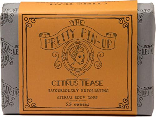 The Pretty Pinup Citrus Tease Exfoliating Bar Soap Moisturizes and Lathers so Thick you won't need Shaving Cream ever again. Incredible Stocking Stuffer for Women