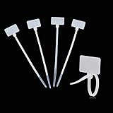 Amgate 100 Pcs Write on Ethernet Wire Zip Ties Cable Mark Tags Nylon Power Marking Label (100pcs)
