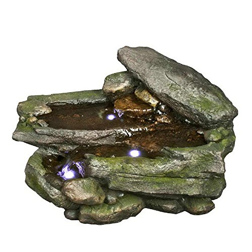 Majestic-Rock-Water-Fountain-Outdoor-Water-Feature-for-Gardens-Patios-Weather-Resistant-Design-Includes-Pump-LED-Lights