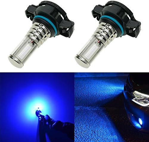 Calais Extremely Bright 2504 PSX24W 36W LED High Power Blue 3 COB LED DRL Fog Light Bulbs Plug-n-Play(pack of 2)