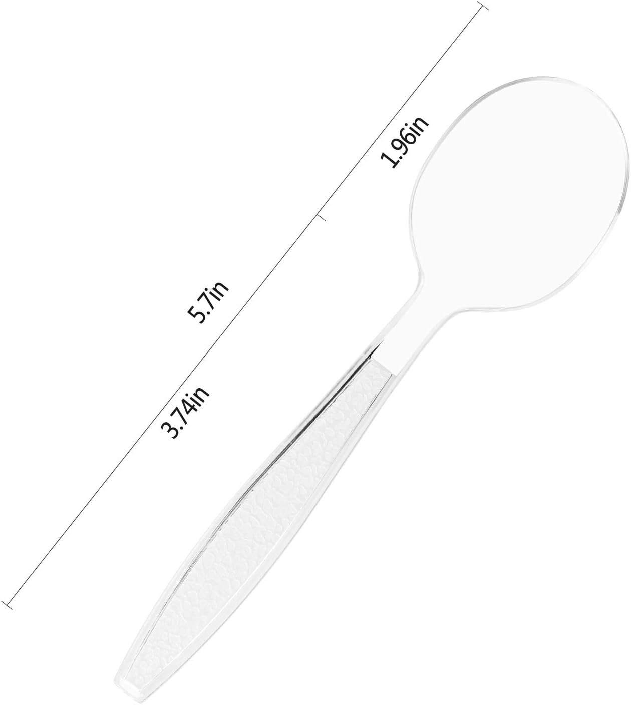 TashiBox Plastic Soup Spoons, 66 sets,spoons disposable Clear, Heavyweight Cutlery: Kitchen & Dining