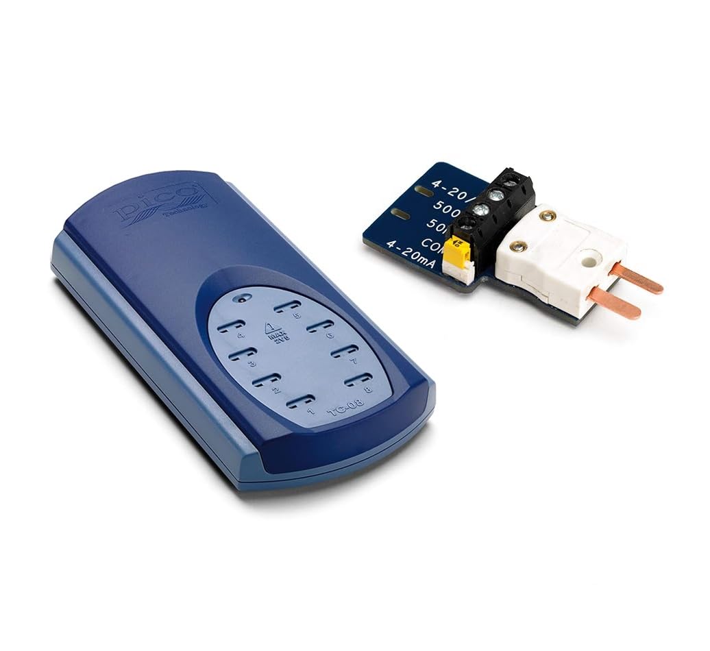 Pico Technology TC-08 8 Channel Thermocouple Data Logger & TC-08 terminal board, Temperature Data Recorder, Temp Range 270 to +1820 °C, Free Cloud Software for Mac, PC and Linux