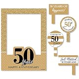 Big Dot of Happiness We Still Do - 50th Wedding Anniversary Selfie Photo Booth Picture Frame & Props - Printed on Sturdy Material