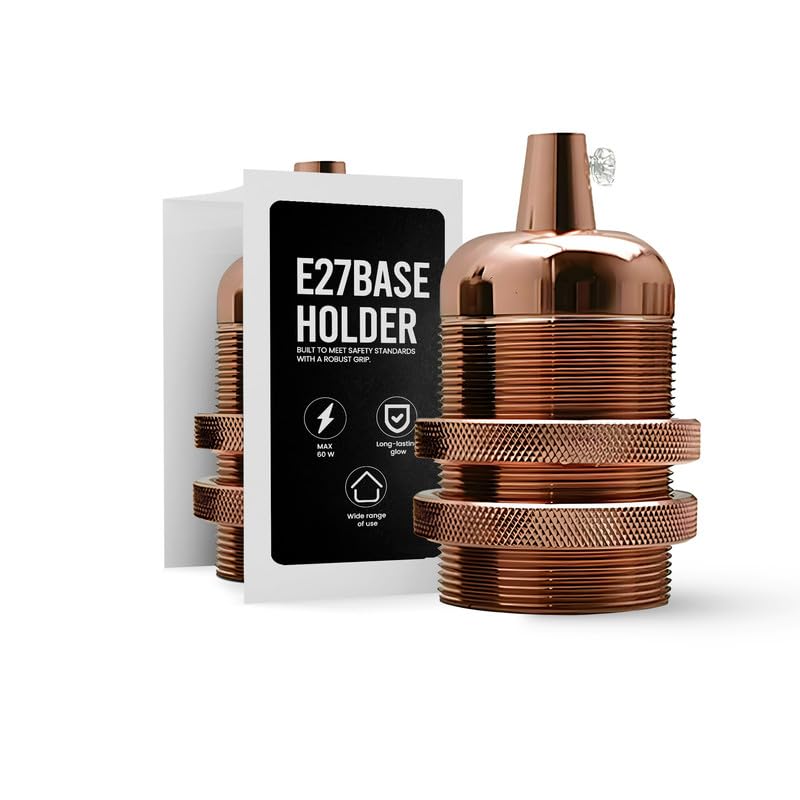 Vintage E27 Lamp Holder Industrial Light Bulb Socket Retro Edison Screw Base Fitting Durable Metal Construction DIY Lighting Pendant Fixture Max 60W Home, Café, Bar Use