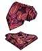 HISDERN Paisley Ties for Men Classic Plum Tie and Pocket Square Woven Silk Necktie Handkerchief Set Formal Business Mens Neckties Wedding Party