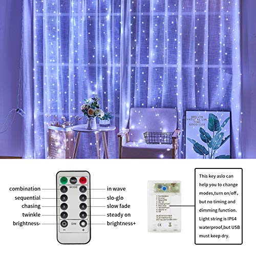 Curtain String Lights for Bedroom Twinkle 300 Led Fairy String Lights