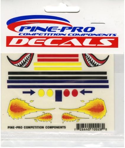 Pine Car Derby Mini Decal, Flames and Fangs, 3 by 4-Inch