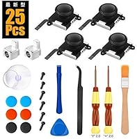 【最新25in1 Joy-con専用 修理キット&進化版ドライバー】Nintendo Switch NS Joy-con対応 修理器具 工具フルセット 交換部品 ジョイコン 修理 コントロール 右／左 3Dセンサーアナログジョイスティック...