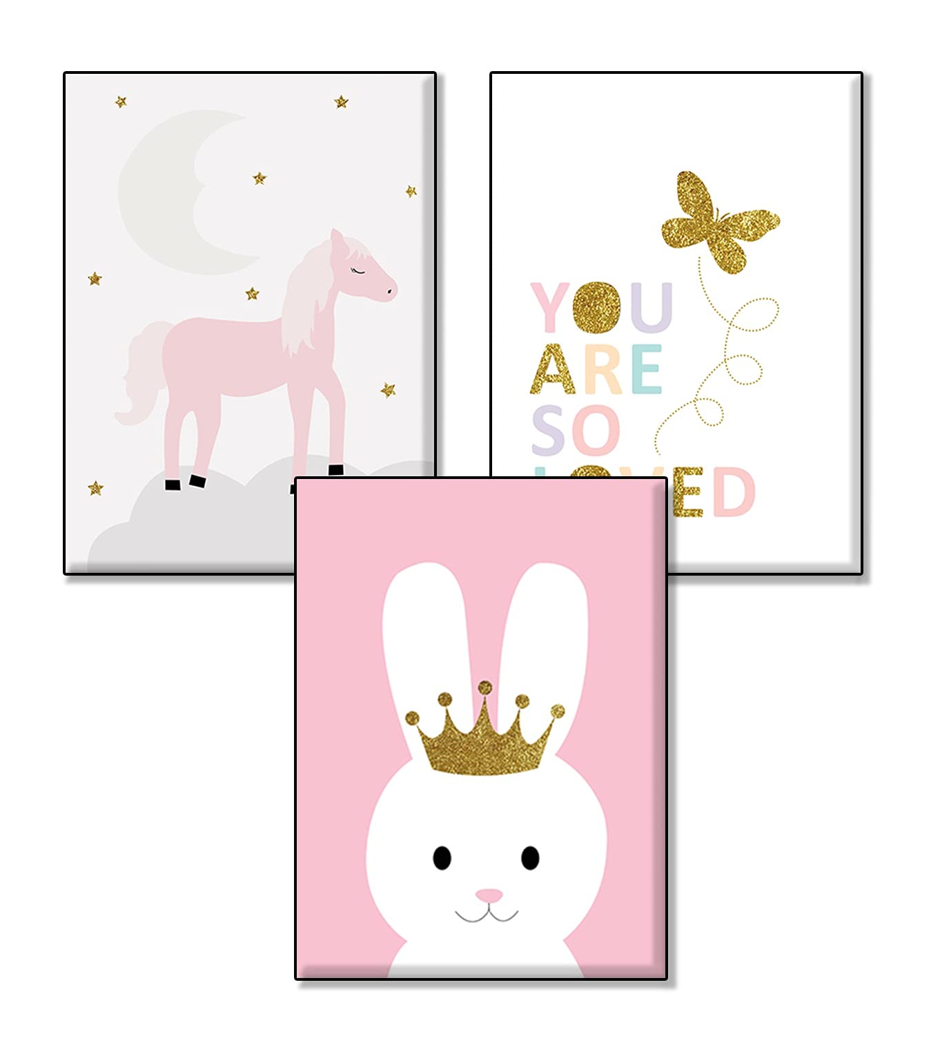 4Good Epictures Children's Room Decoration for Girls and Boys, Modern Nordic Scandinavian Picture Set Wall Decoration Nursery Girls