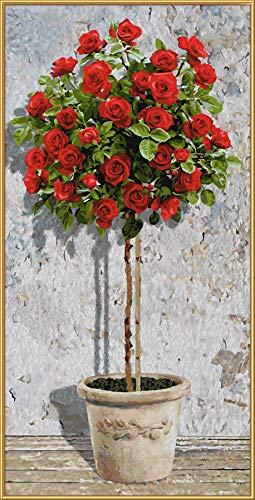 Schipper 609220776 Malen nach Zahlen - Rosenbäumchen Rot, 40 x 80 cm – Bild 3