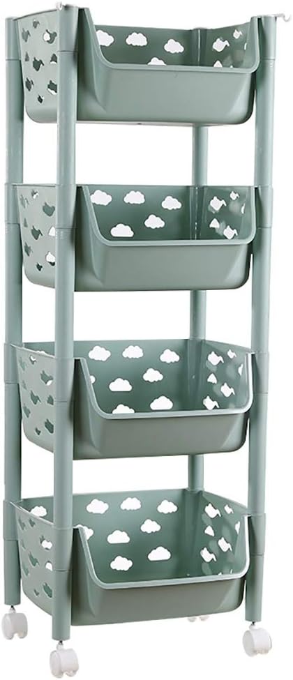 Carrito de almacenaje de la Cocina Verde con cestas de Almacenamiento y