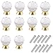 Mosong 10pcs 30mm Glass Clear Cabinet Knob Drawer Pull Handle Kitchen Door Wardrobe Hardware Used for Cabinet, Drawer, Chest, Bin, Dresser, Cupboard, Etc (Clear-Gold)
