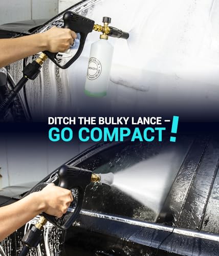 MEKOH Stubby Pressure Washer Gun for Karcher K2, K3, K4, K5, K7, High Power Washer Car Wash Gun with Quick Release, Short Trigger Pressure Washer Pistol with Nozzle, 1/4” Quick Connect Jet Wash Gun