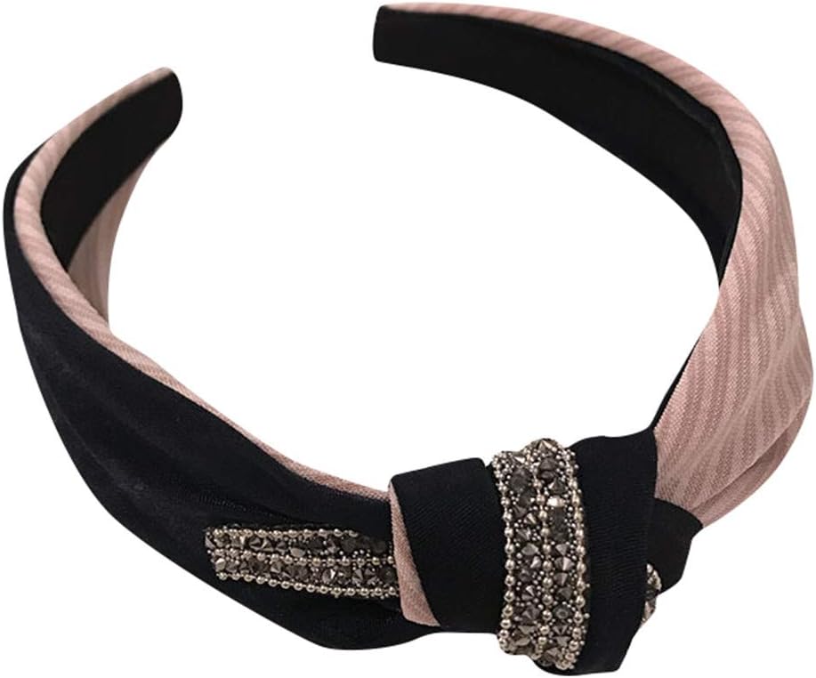 Headbands Women- Diadia Crystal Sweatband for Sports, Workout or Running, Insulates and Absorbs Sweat, Head Bands for Girls Fitness (Pink)