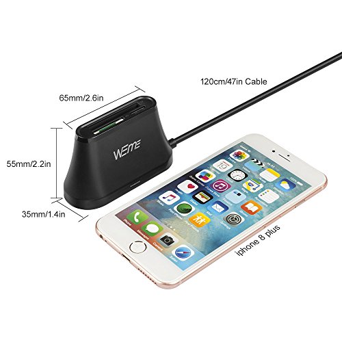 CF Card Reader, WEme SuperSpeed USB 3.0 Sandisk Micro SD Card Reader with 120CM Cable, Compact Flash Card Adapter Converter for Extreme Pro Ultra SD/Micro SD/SDHC/SDXC/TF/CF II Camera Memory Card