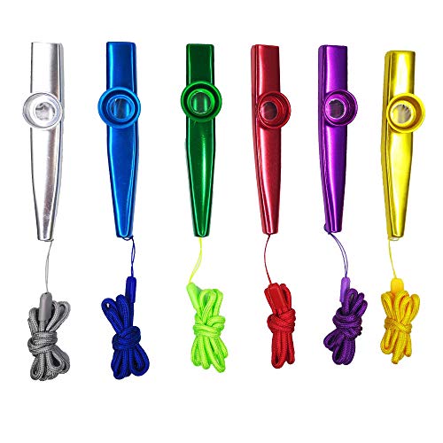 Metal Kazoo Musical Instruments Flutes, 6 Colors,Guitar,Ukulele, Violin, Piano Keyboard, Kazoos With Lanyards (06) - Thumbnail 6
