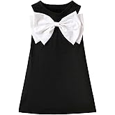 GORGLITTER Girl's Dresses Bow Front Sleeveless Sundress Round Neck Tank Short A Line Toddler Dress