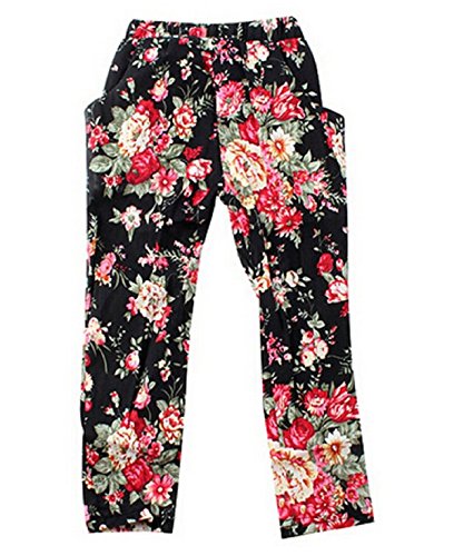 Jastore Girls Baby Sets 3PCS Sleeveless Shirt/Tops + Floral Pants + Headband Vogue Clothes (3-4 Years)