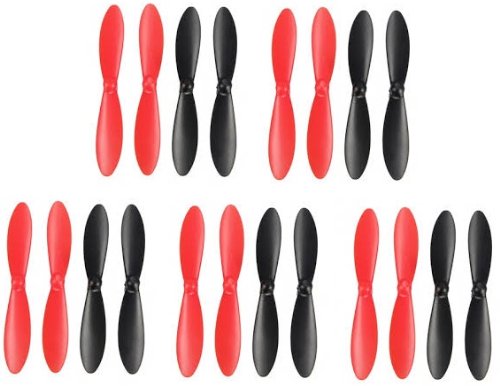 Hélices De Rechange Pour Dron Hubsan X4 H107 - Lot De 5 Paires Noir/Vert Avec Protection
