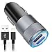 Car Charger, Aonear 3.1A Rapid Dual Port Fast USB Car Charger with 6-feet Charging Cable Compatible iPhone X / 8/8 Plus / 7 / 6s / 6s Plus 5S 5 5C SE,Pad and More