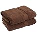 Superior Egyptian Cotton Pile Bath Towel Set of 2, Ultra Soft Luxury Towels, Thick Plush Essentials, Absorbent Heavyweight, Guest Bath, Hotel, Spa, Home Bathroom, Shower Basics, Chocolate