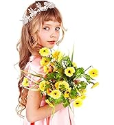 CURASA Flower Girl Headpiece Wedding Headband for Bride Princess Gold Crown Fairy Crown Flower Cr...
