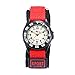 Jewtme Kids Children Nylon Strap Luminous Outdoor Sports Analog Display Watch for Boys Girls-Red