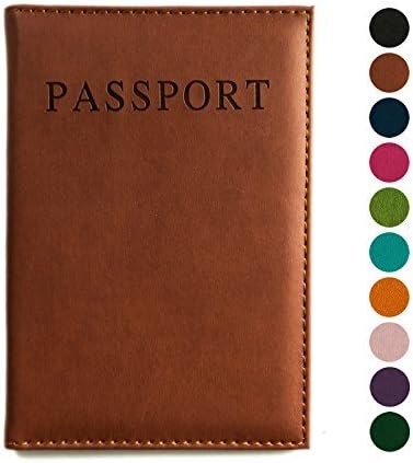 Passport Cover, Case, Holder for Travel, Animal Friendly Leather, 10 Colors - Brown