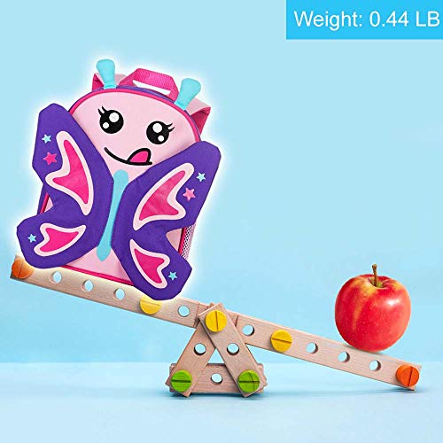 Toddler Backpack with Safety Harness Leash, 9.5" Butterfly Bag - Thumbnail 5