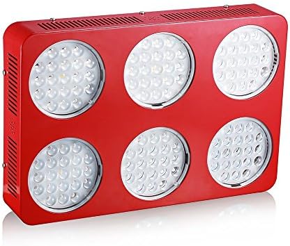 Goldenring 6 1260w Double-chips LED Grow Light Full Sepcturm 380-730nm Armed with Integrated Power Lens for Hydroponic Garden Greenhouse Pants Grow and Flower (1260w, double chips 10w leds)