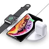 Wireless Charger FLOVEME 3 in 1 Wireless Charging pad 10W Qi Fast Wireless Charger Stand Compatible with Apple Watch Series Airpods iPhone X Xs Max Xr 8 /8Plus Samsung S10/9/S8/S8+