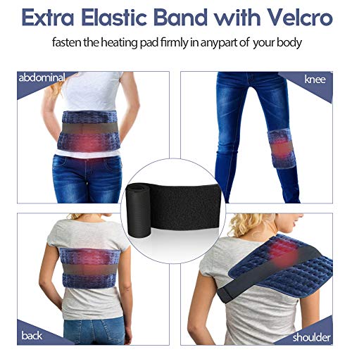 Heating Pad for Back Pain, Large Electric Heating Pad for Cramps Pain Relief, 6 Heat Settings with Auto Shut Off Timer, Moist Heat Therapy Pad for Neck, Shoulder, Knee, Machine Washable, 12 x 24 inch