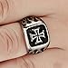 Stainless Steel Black Iron Cross Fire Ring (8)