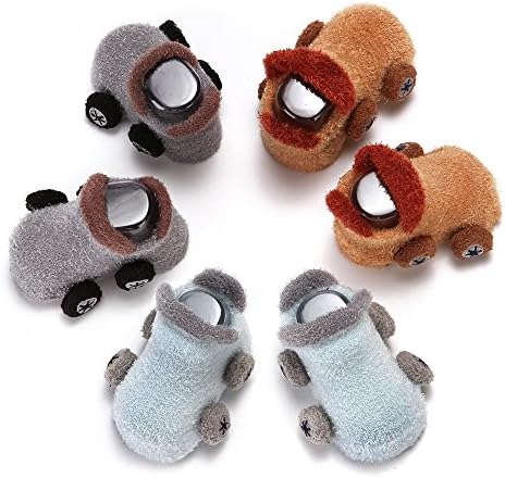 Coolpay Baby Cute Cotton Winter Socks,Cartoon Car Design Anti-Slip Socking for Unisex Baby Toddler Kids,Perfect for Baby Learn To Walk ( 0-4 Years Old, 3 Pairs ) (M, Combination B(3 Pairs))