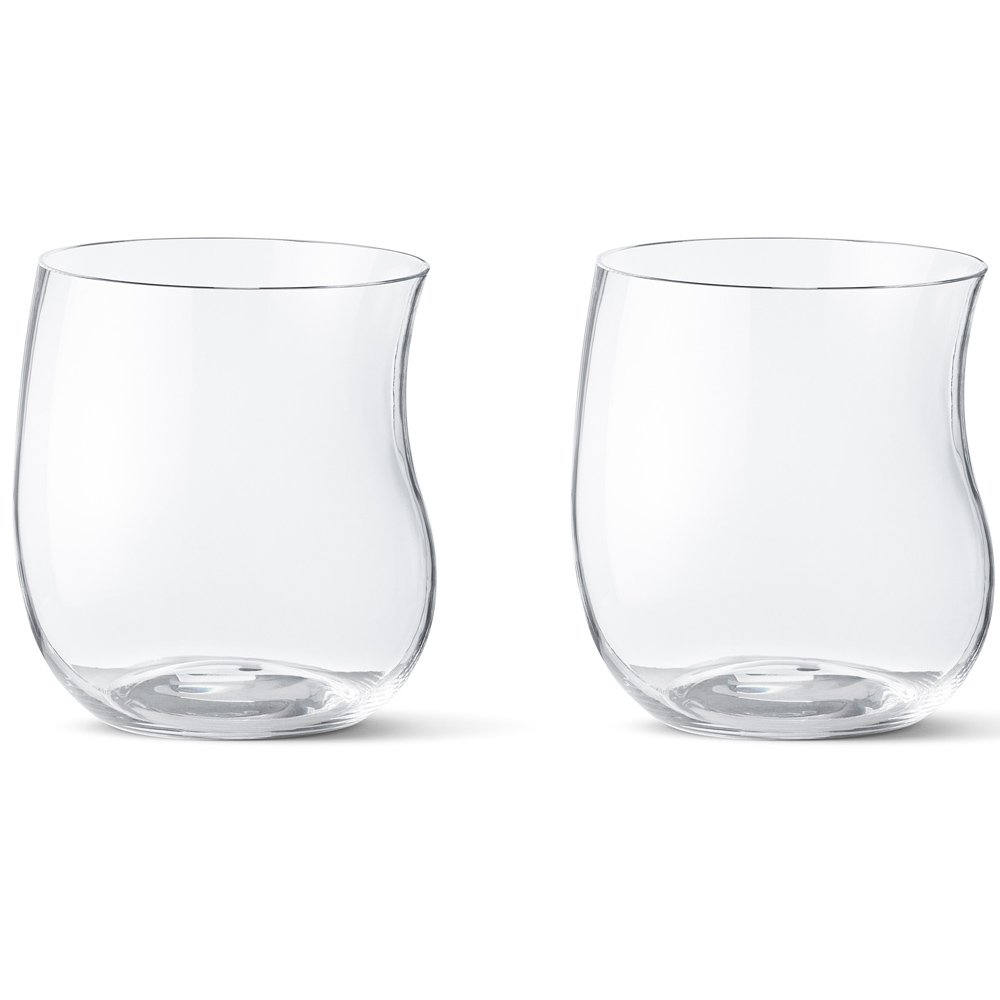 Georg Jensen Cobra Tumblers with Mouth Blown Glass - Contemporary Drinking Glasses by Constantin Wortmann - Small - Pack of 2