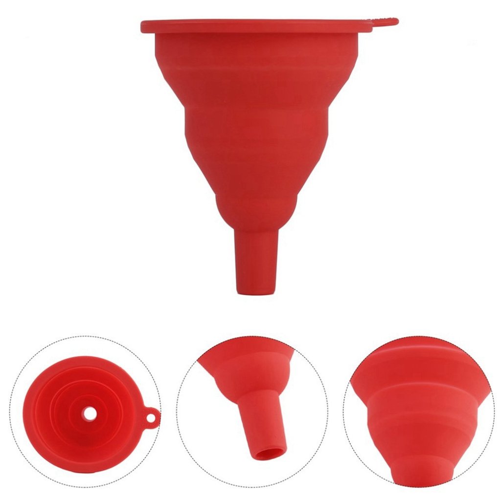 Silicone Funnel 2 Style Foldable and Durable Mini Funnel for Liquid Transfer Collapsible Funnel(Set of 4)