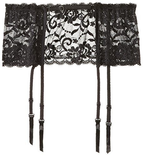 iCollection Women's Lace Garter Belt, Black, One Size