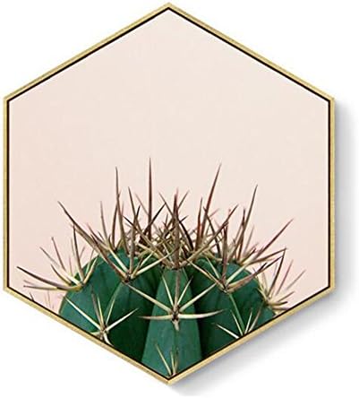 MINRAN DECOR L Canvas Art Print Framed Multi-hexagon plant leaves Painting Modern Canvas Prints Artwork Pictures Paintings on Stretched and Framed Canvas Wall Art - ZSH108, 3, 30 * 36cm